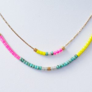 Pop collier double Turquoise Pop collier double Turquoise